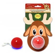 Χριστουγεννιάτικη Μύτη Ταράνδου Κόκκινη με LED (4cm)